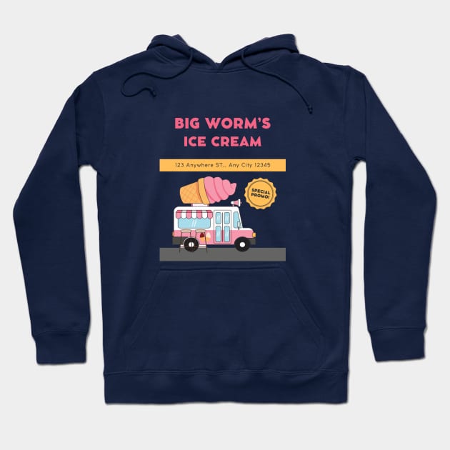 Big worm's ice cream Hoodie by Pop on Elegance